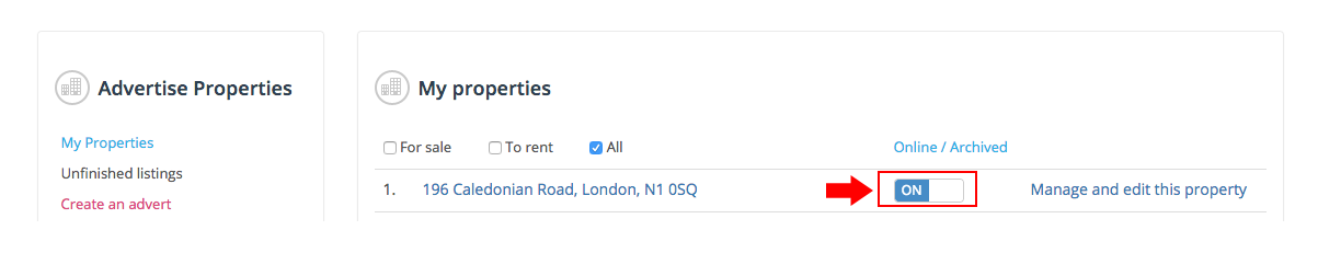 archive-property – turn it off and on