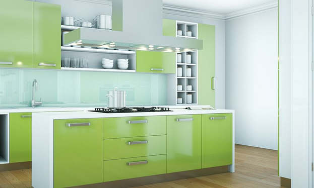 White and green kitchen – an original combination
