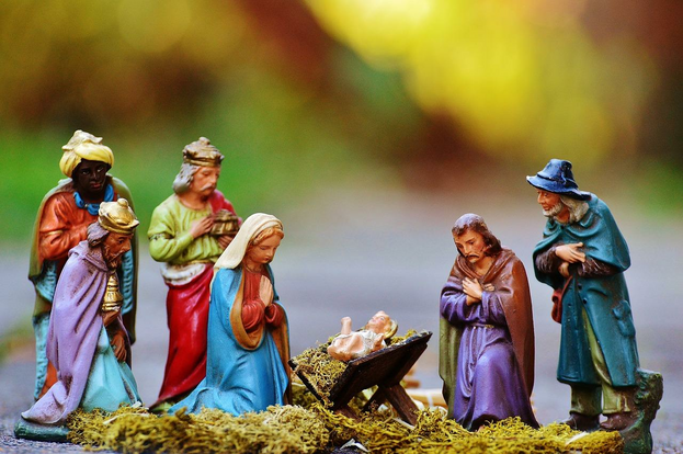 A close-up of a nativity scene